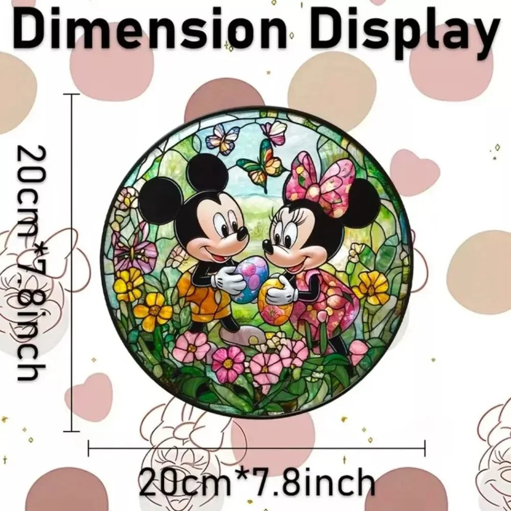 Disney Suncatcher Mickey Mouse Minnie Easter Egg Hanging Window Decor Colorful